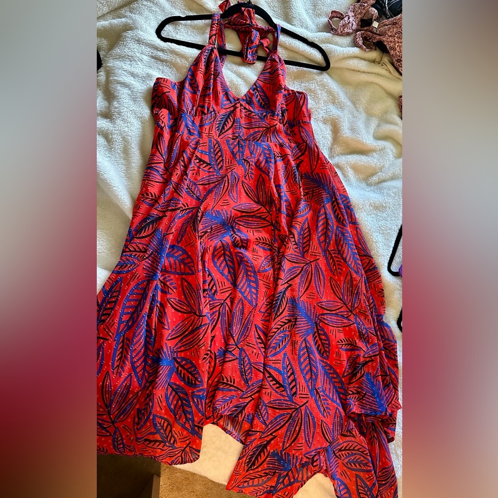Alexis Red and Blue Halter Dress